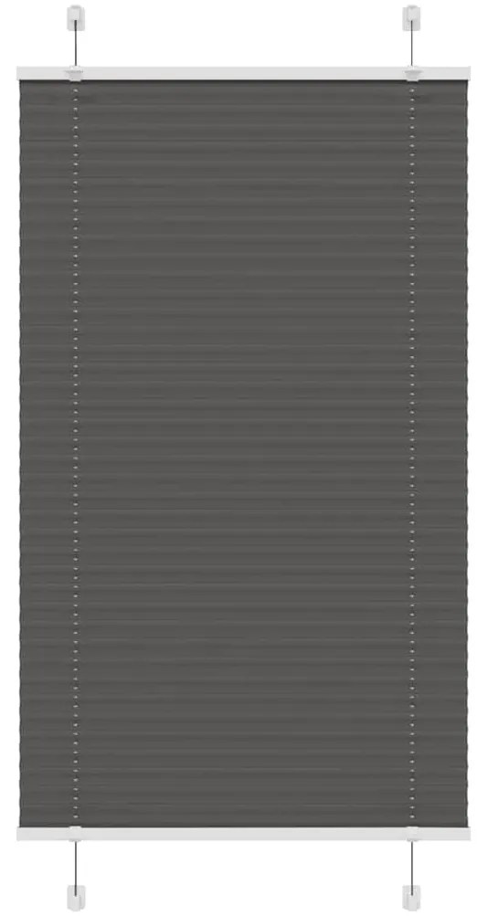 Preto Plissada Cega 80x150 cm Largura Tecido 79,4 cm Poliéster