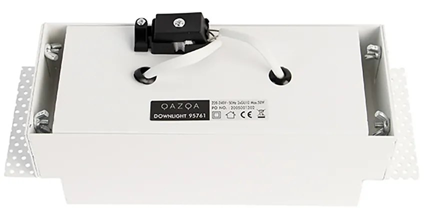 Conjunto de 3 focos embutidos brancos GU10 inclináveis sem moldura 2 luzes - Oneon