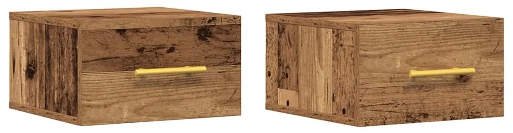 Camas de Canto vidaXL 2 pcs Montadas na Parede Madeira Velha 35x35x20