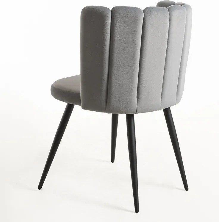 Conjunto de 2 Cadeiras Hawa em Veludo Cinzento - Design Moderno