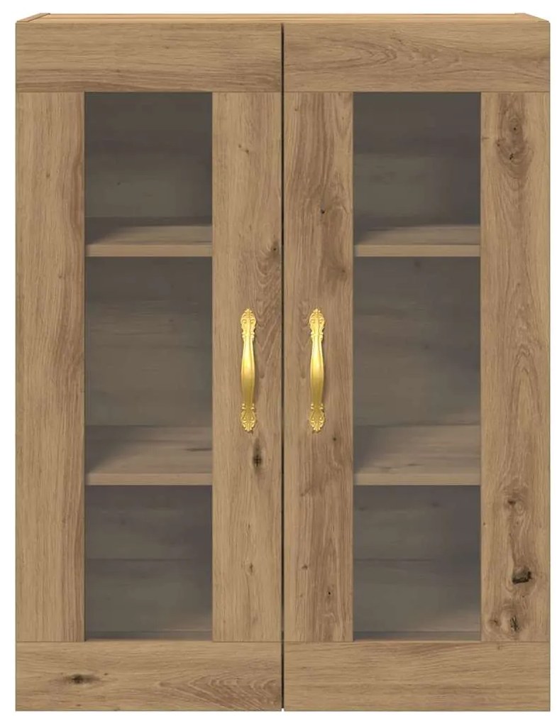 Armário de Parede com Portas de Vidro em Carvalho Artisan 69,5x34x90 c
