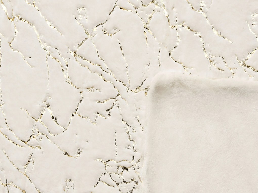 Cobertor creme e dourado 130 x 180 cm GODAVARI  Beliani