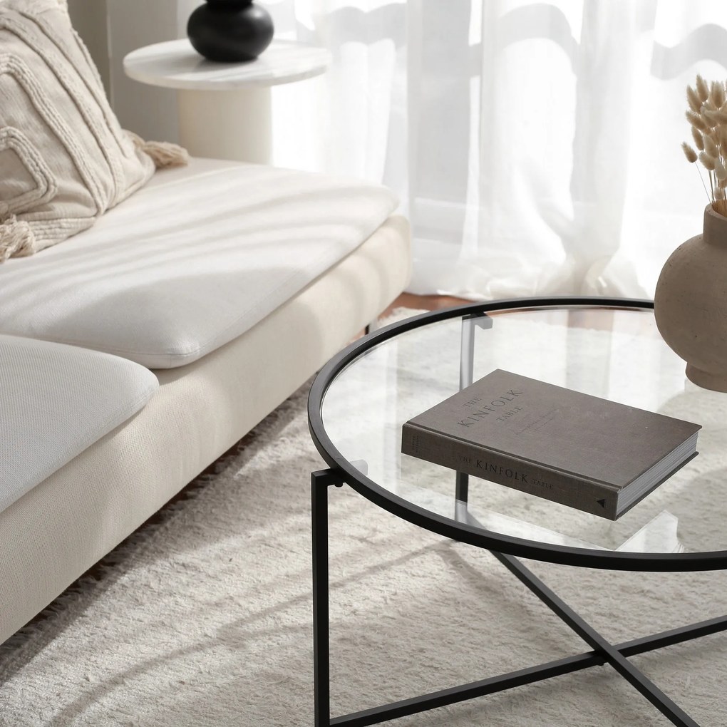 Mesa de Centro Sun – Preto Mate – 83 x 40 x 83 cm