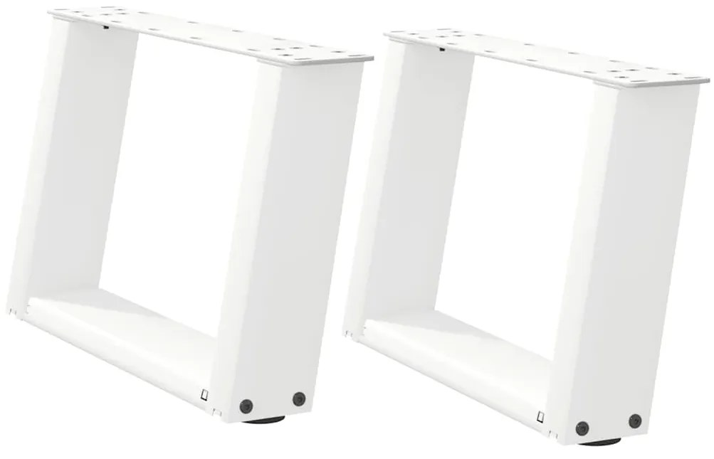 Pés para mesa de centro em formato de U, 2 peças, branco, 50x(30-31) c