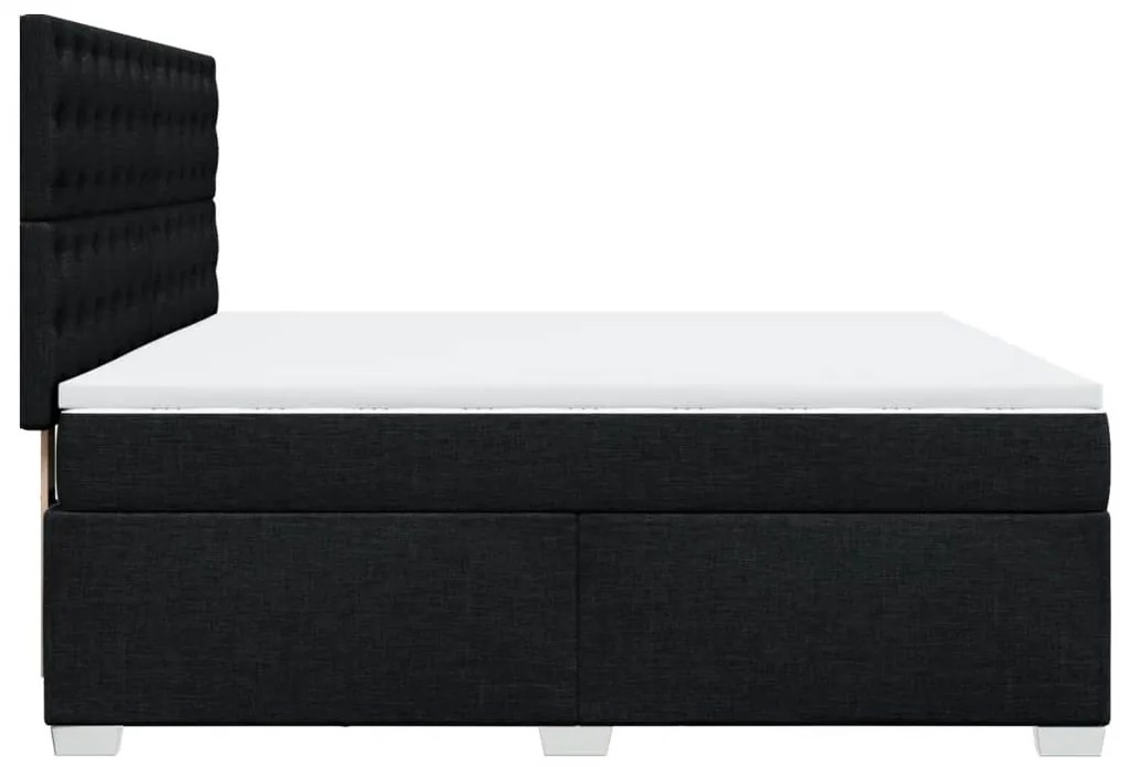 Cama com molas/colchão 180x200 cm tecido preto