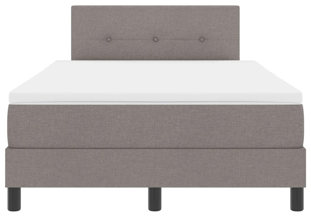 Cama Box com Colchão e Luz LED Taupe 120x190 cm Tecido