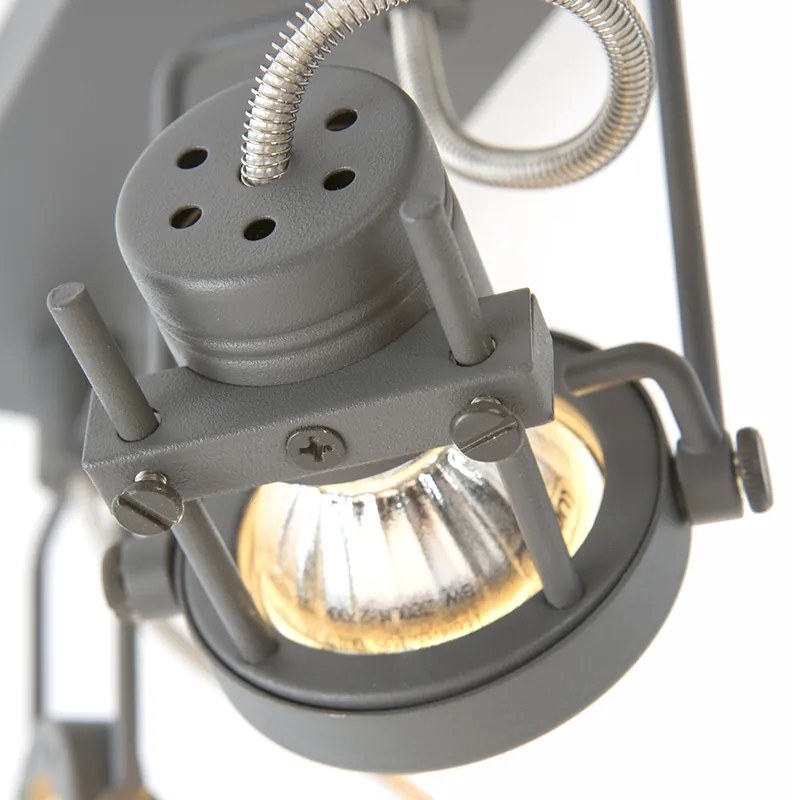 Foco industrial antracite 3 luzes giratório e inclinável - Suplux