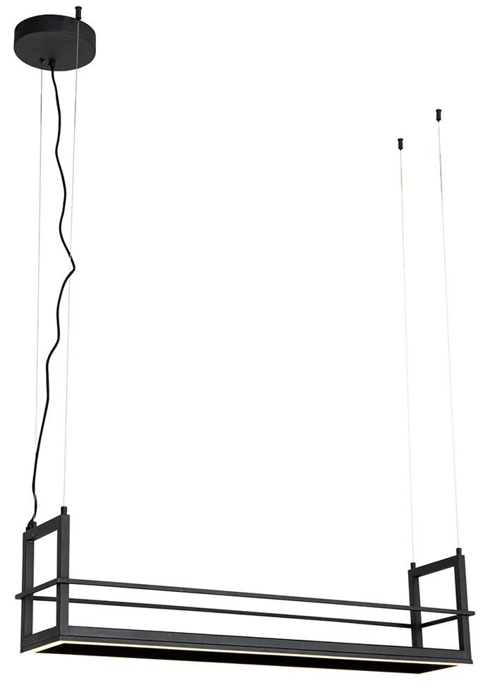 Candeeiro de suspensão preto com prateleira incl. LED 3-step dimmable - Cage Rack Industrial
