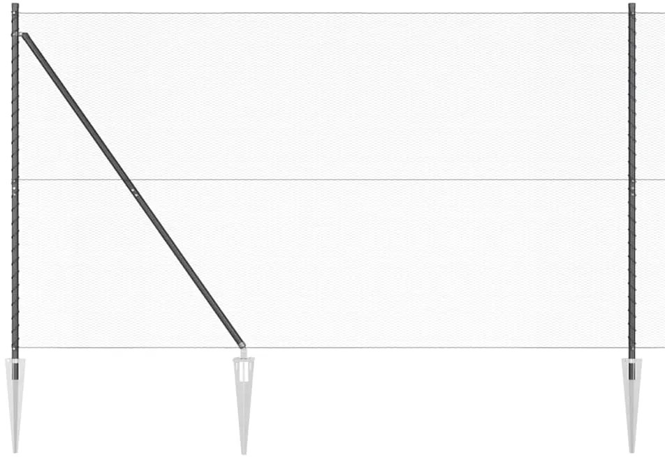 vidaXL Poste de Cerca Cinzeto 25 x 1,6 m (malha de 13 mm) Aço e PVC