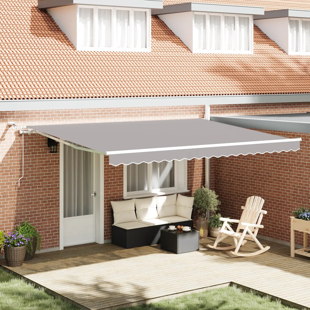 vidaXL Toldo Retrátil Automático com LED Cinza Claro 450x300 cm