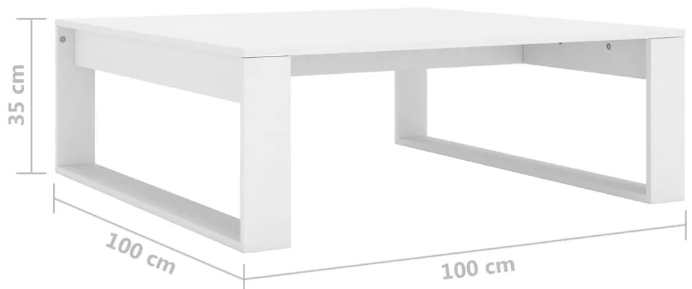 Mesa de centro 100x100x35 cm derivados de madeira branco