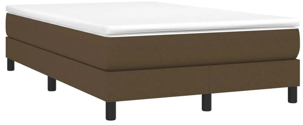 Estrutura de cama sem colchão 120x200 cm tecido castanho-escuro