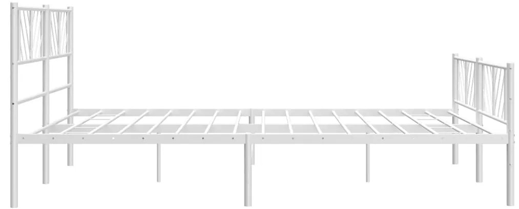 Estrutura de cama com cabeceira e pés 180x200 cm metal branco