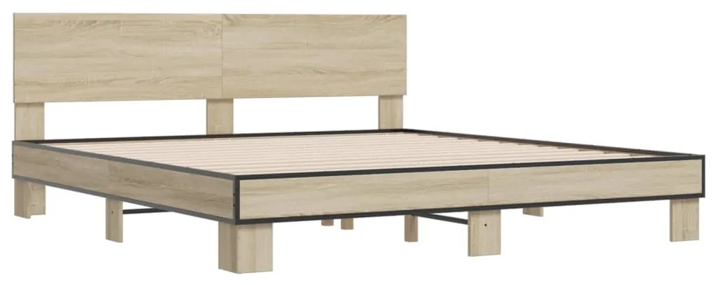 Estrutura de cama 200x200 cm derivados madeira/metal