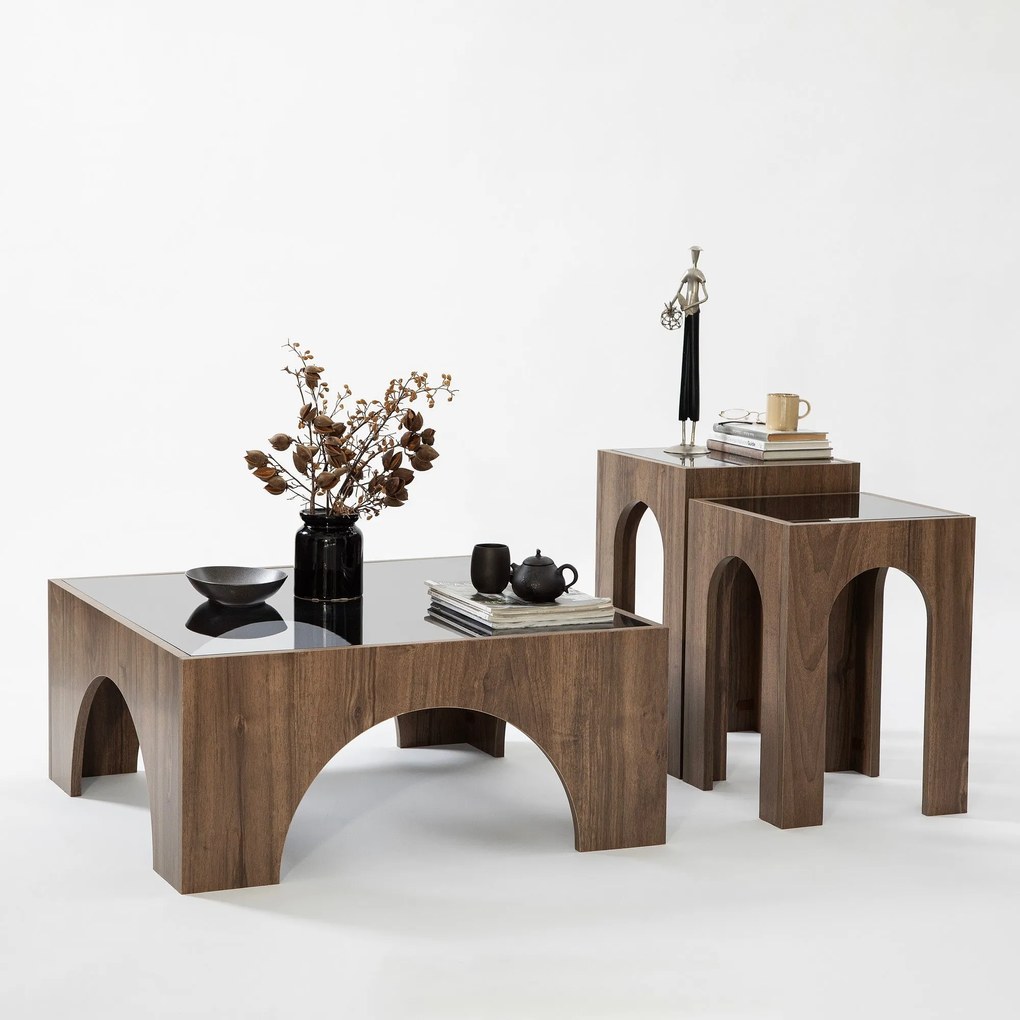 Mesa de Café Seine – Nogueira Escuro Cinzento – 80cm x 35cm x 80cm