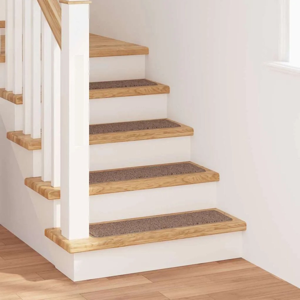 Tapetes de Escada vidaXL com Fundo de Látex Castanho 20x75 cm