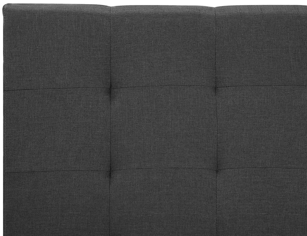 Cama de casal em tecido cinzento escuro 160 x 200 cm LA ROCHELLE Beliani