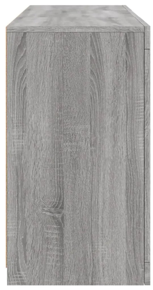 Aparador com luzes LED 123x37x67 cm cinzento sonoma