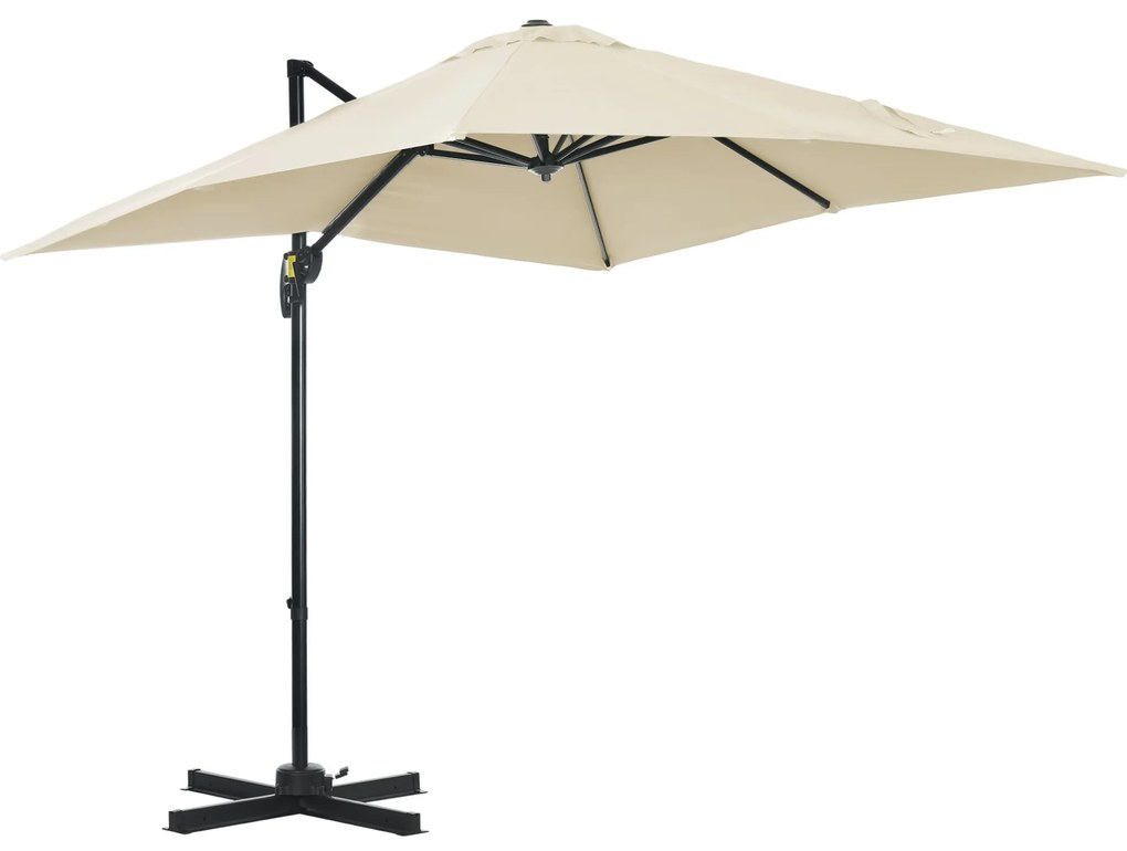 Chapéu de Sol de Jardim 245x245x245 cm Chapéu de Sol Excêntrico com Ro