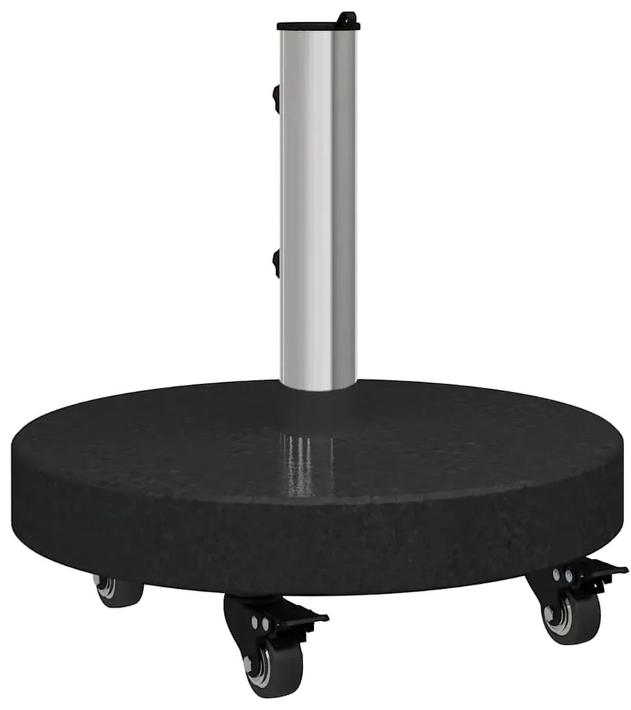 Base de Guarda-Sol com Rodas para Postes de Ø38/48mm - Granito Preto,