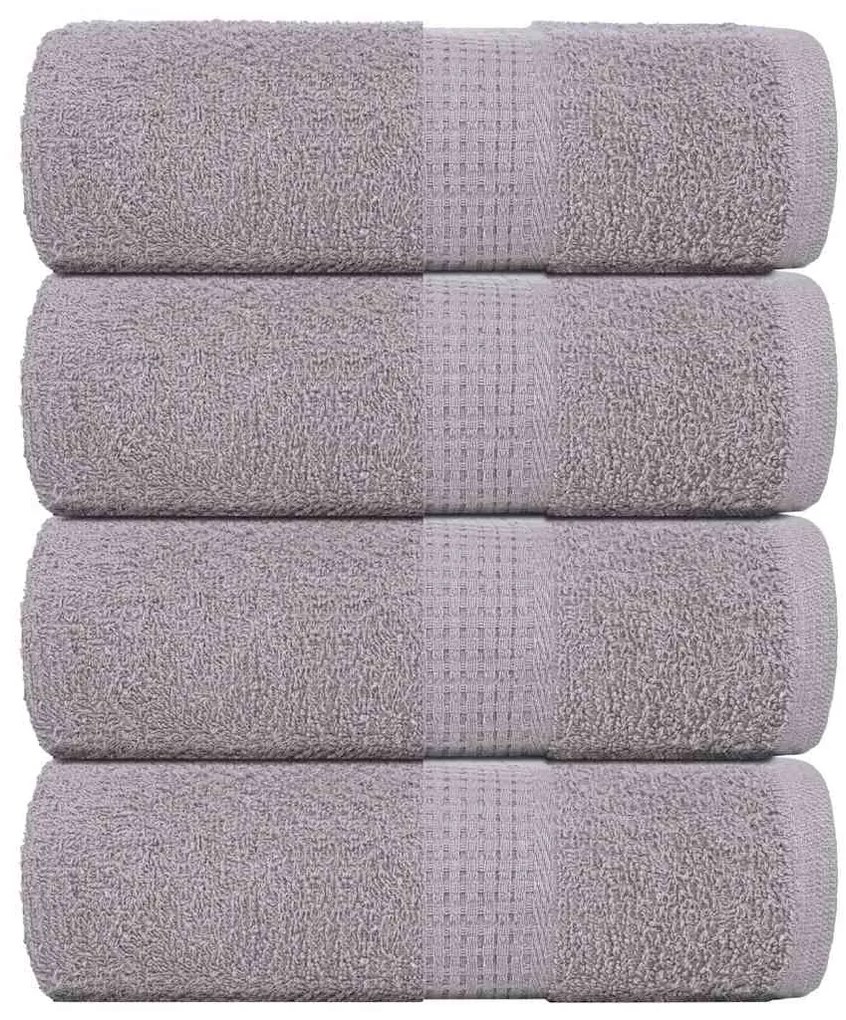 vidaXL Toalhas de rosto FROGN 4 peças Cinza 30x30 cm 360 g/m²