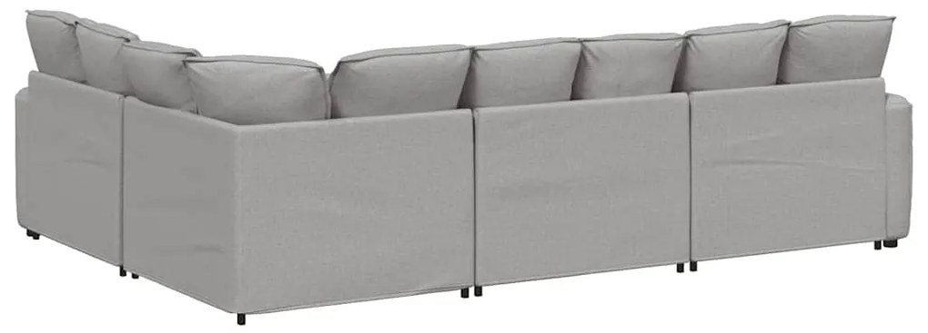 Sofá modular com almofadas tecido cinzento nublado