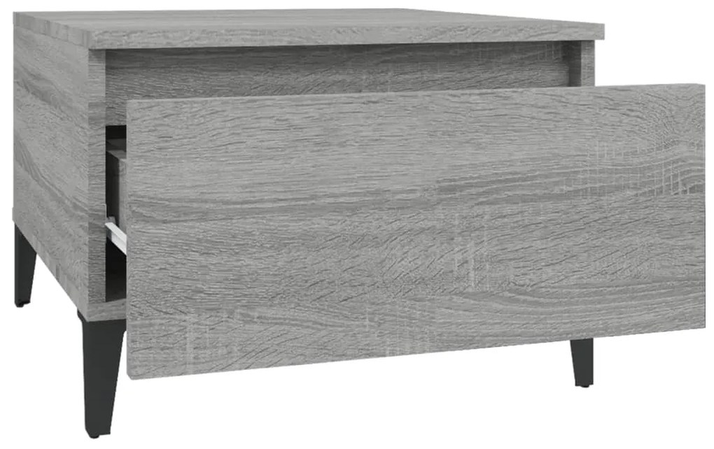 Mesa de apoio 50x46x35 cm derivados de madeira cinzento sonoma