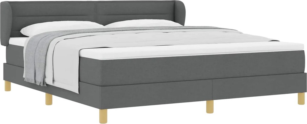 vidaXL Cama Box com colchão Cinzento escuro 180 x 200 cm tecido