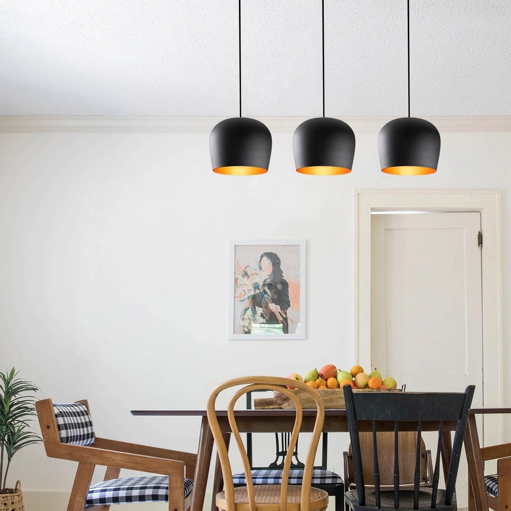 Candeeiro de Teto Berceste – Preto – 74 cm de Diâmetro, 110 cm de Altu
