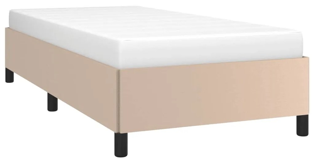 Estrutura de cama 90x190 cm couro artificial cappuccino