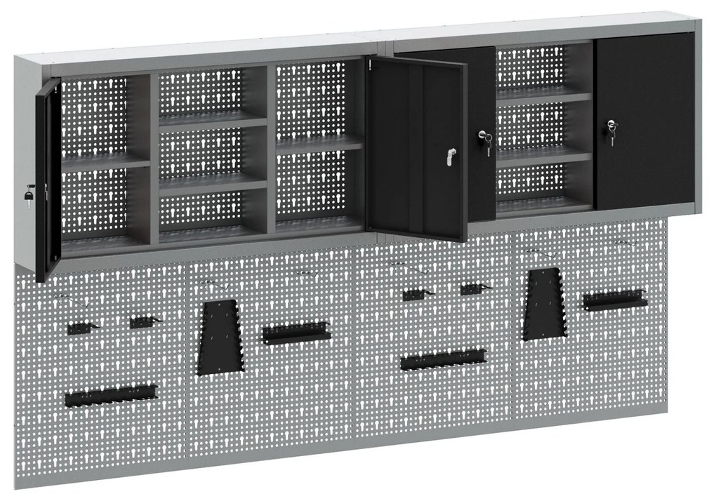 Conjunto de Armário e Painel de Ferramentas VidaXL com 4 Peças Montado