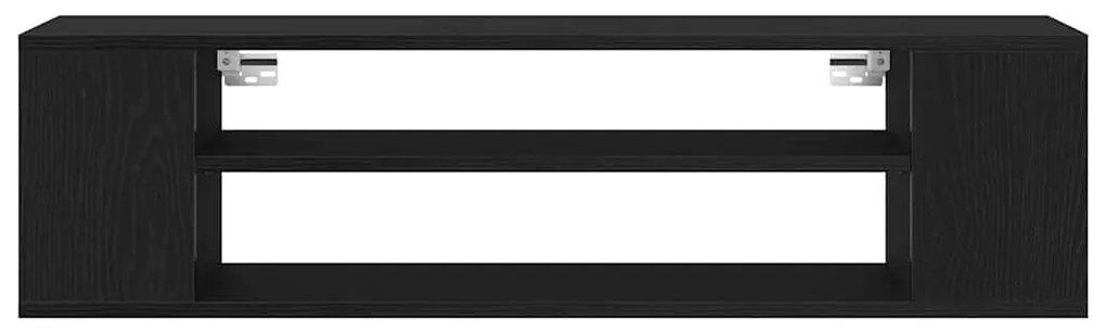 Gabinete de TV Montado na Parede vidaXL Preto Carvalho 100x30x26,5 cm