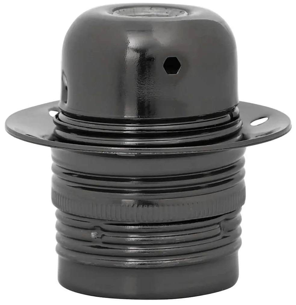 Casquilhos de lâmpadas 2 pcs Preto brilhante E27
