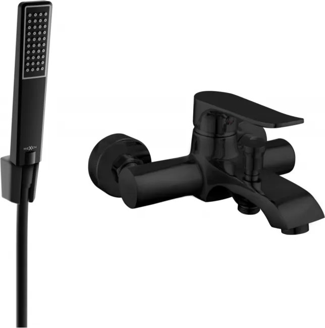 Mexen Pecos R72 bateria de banheira com conjunto de chuveiro, preto - 7273R72-70