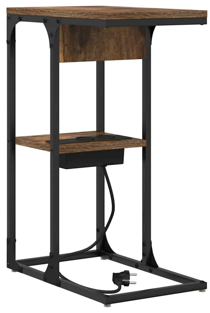 Mesa-de-cabeceira Carvalho fumê 41.5 x 26 x 60.5 cm