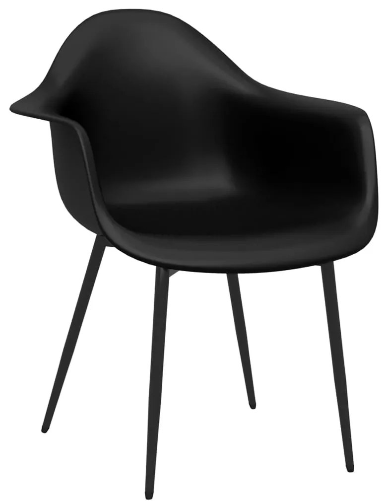 Cadeiras de jantar 4 pcs PP preto