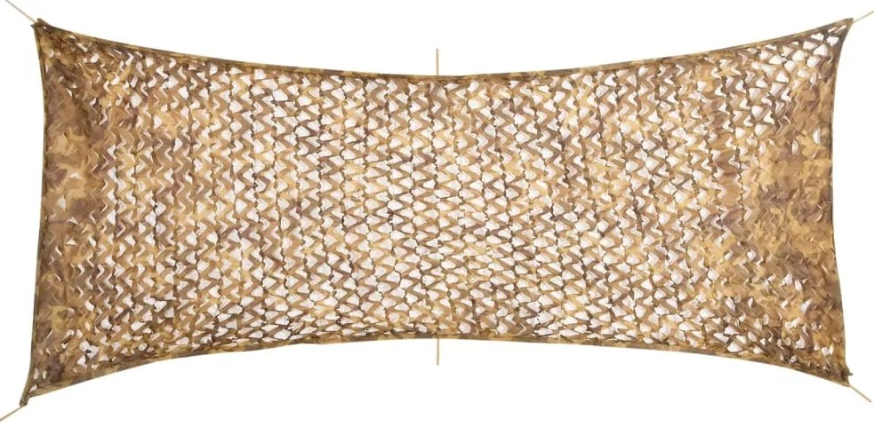 vidaXL Rede de camuflagem com saco de arrumação 409x206 cm areia