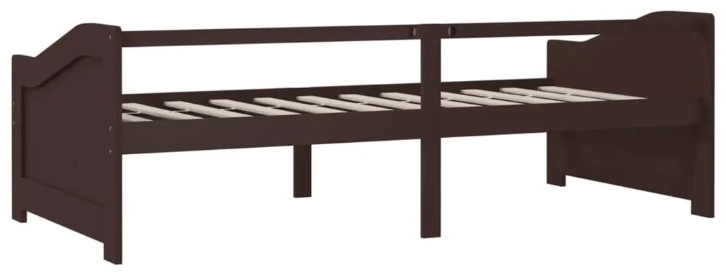 Sofá-cama de 3 lugares 90x200 cm pinho maciço castanho-escuro