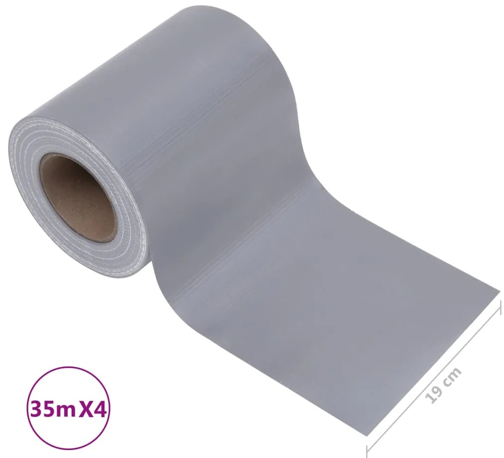 4 pcs painéis privacidade p/ jardim 35x0,19 m PVC cinza-claro