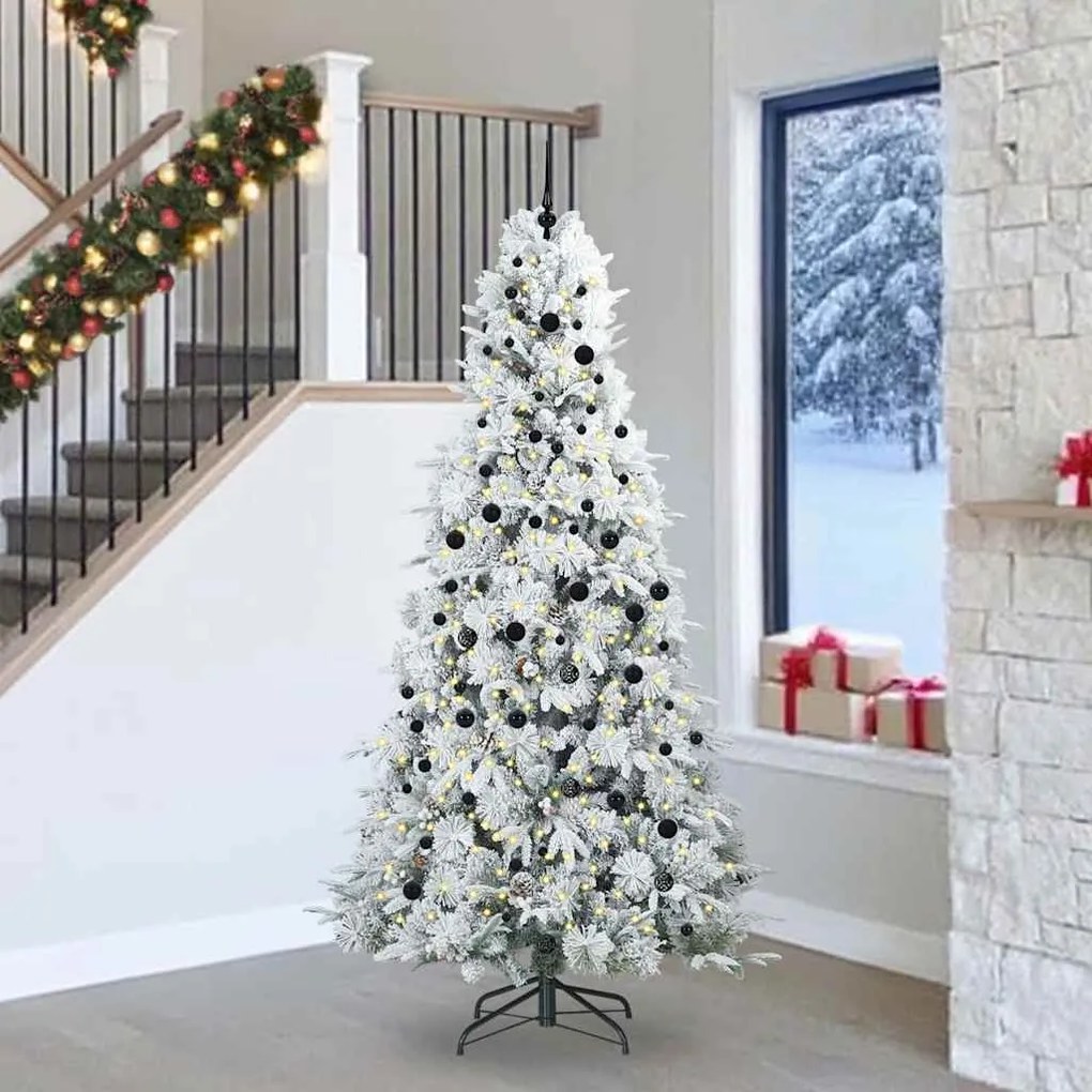 vidaXL Árvore de Natal Articulada Artificial Branco 240 cm PE e PVC