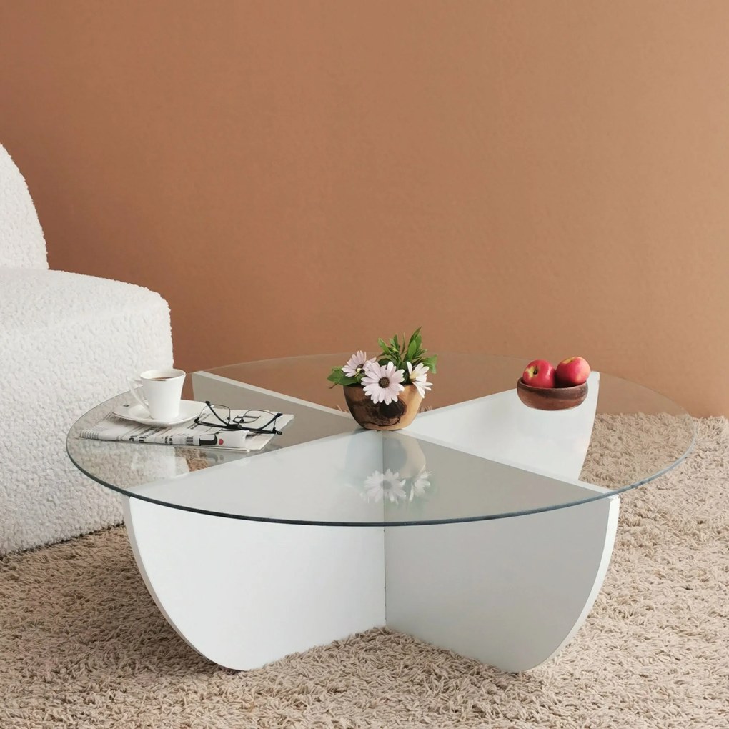 Mesa de Café Lily - Branca - 90x30x90 cm