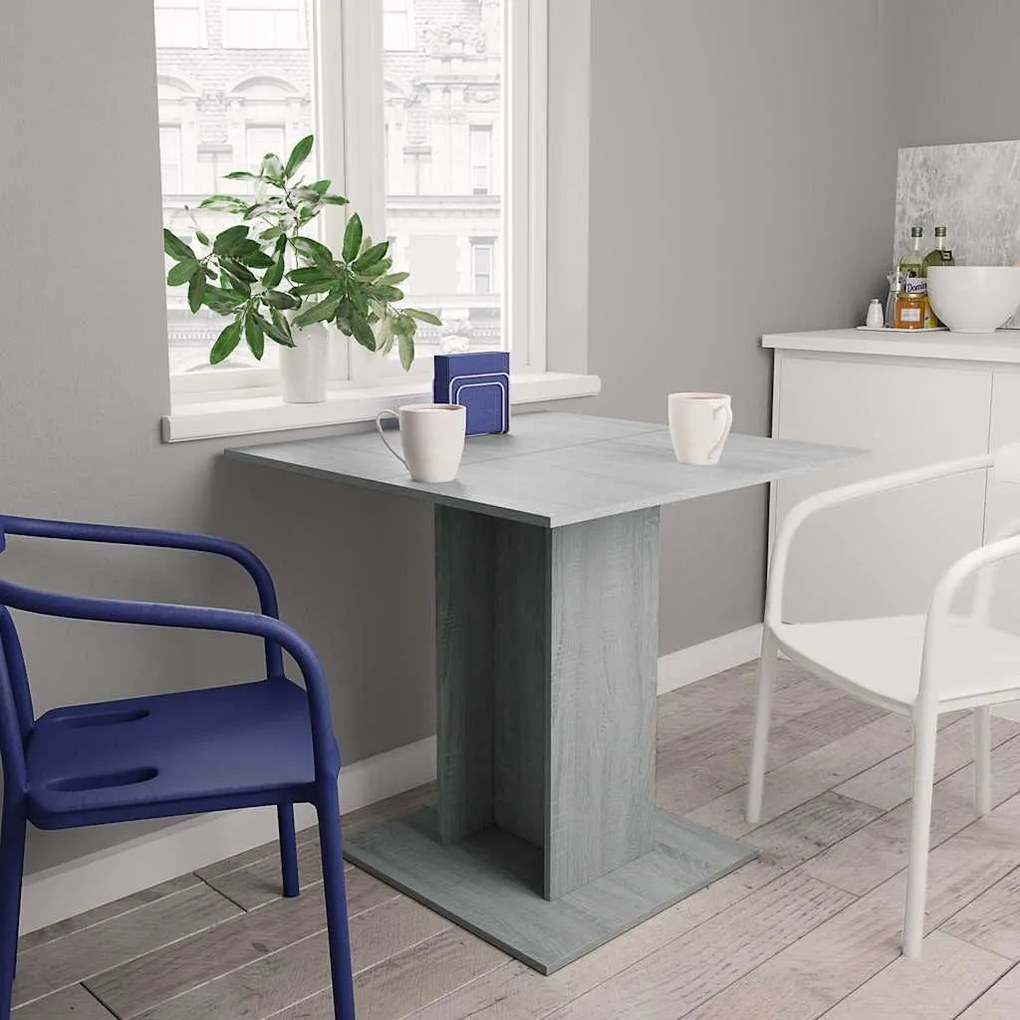 Mesa de jantar 80x80x75 cm derivados de madeira cinzento sonoma