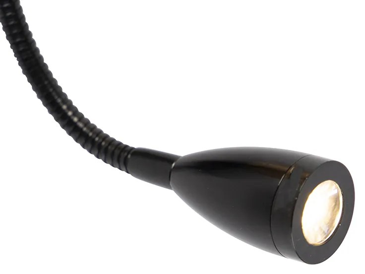LED Candeeiro de parede Art Deco preto com abajur de veludo - Stacca Moderno