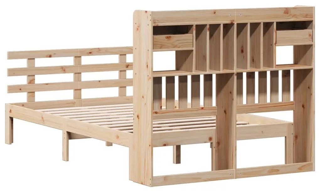 Cama com estante sem colchão 135x190 cm pinho maciço