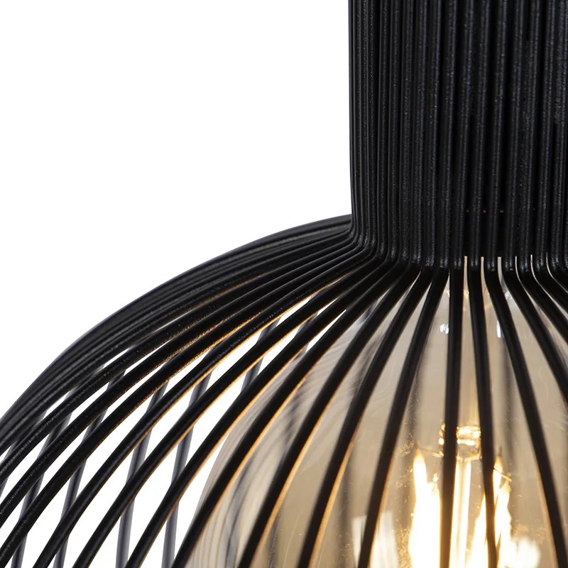 Candeeiro Pendente Design Redondo Preto 30cm - Dos Moderno,Design