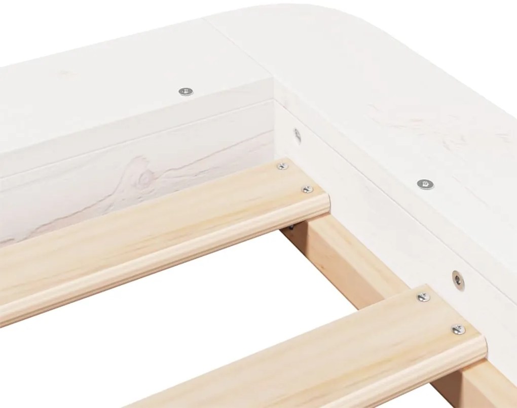 Cama sem colchão 90x200 cm madeira de pinho maciça branco