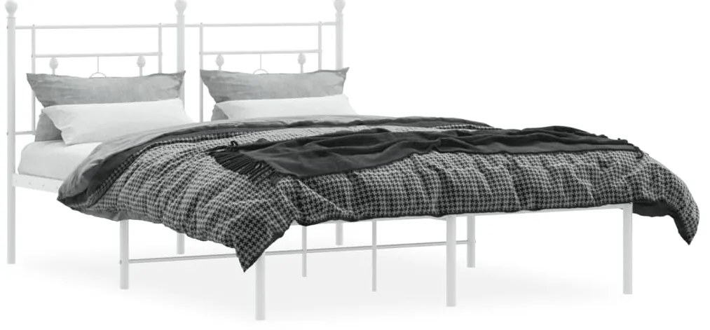 Estrutura de cama com cabeceira 140x200 cm metal branco