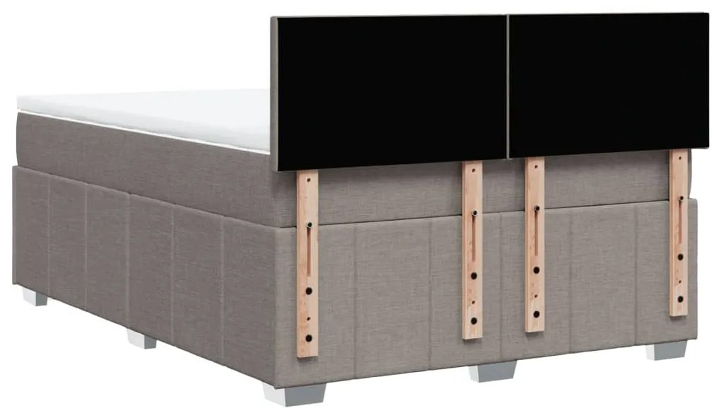 Cama com molas/colchão 140x190 cm tecido castanho-acinzentado