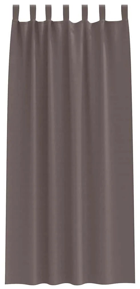 Cortinas 2 pcs Castanho escuro 245 x 140 cm Poliéster