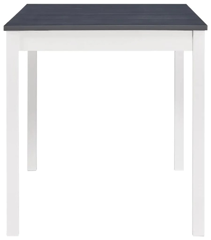 Mesa de jantar 140x70x73 cm madeira de pinho branco e cinzento
